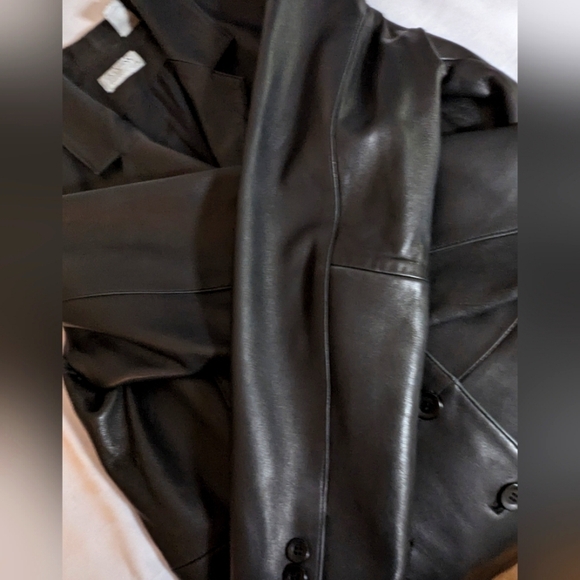 Preview Collection Genuine Lamb Skin Leather Button Up Jacket Blazer Size Large - Picture 11 of 13